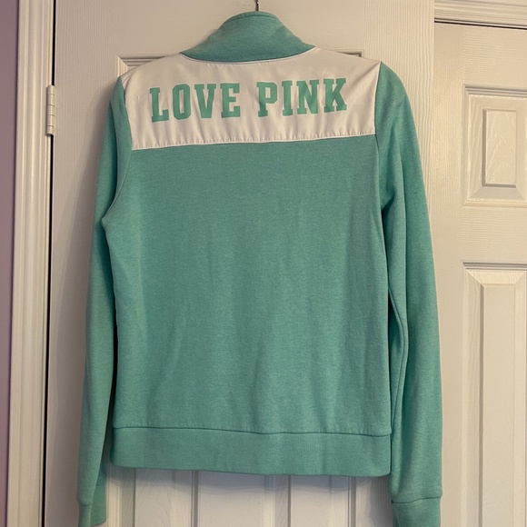 VS PINK Teal Quarter Zip Sweater - Picture 2 of 4